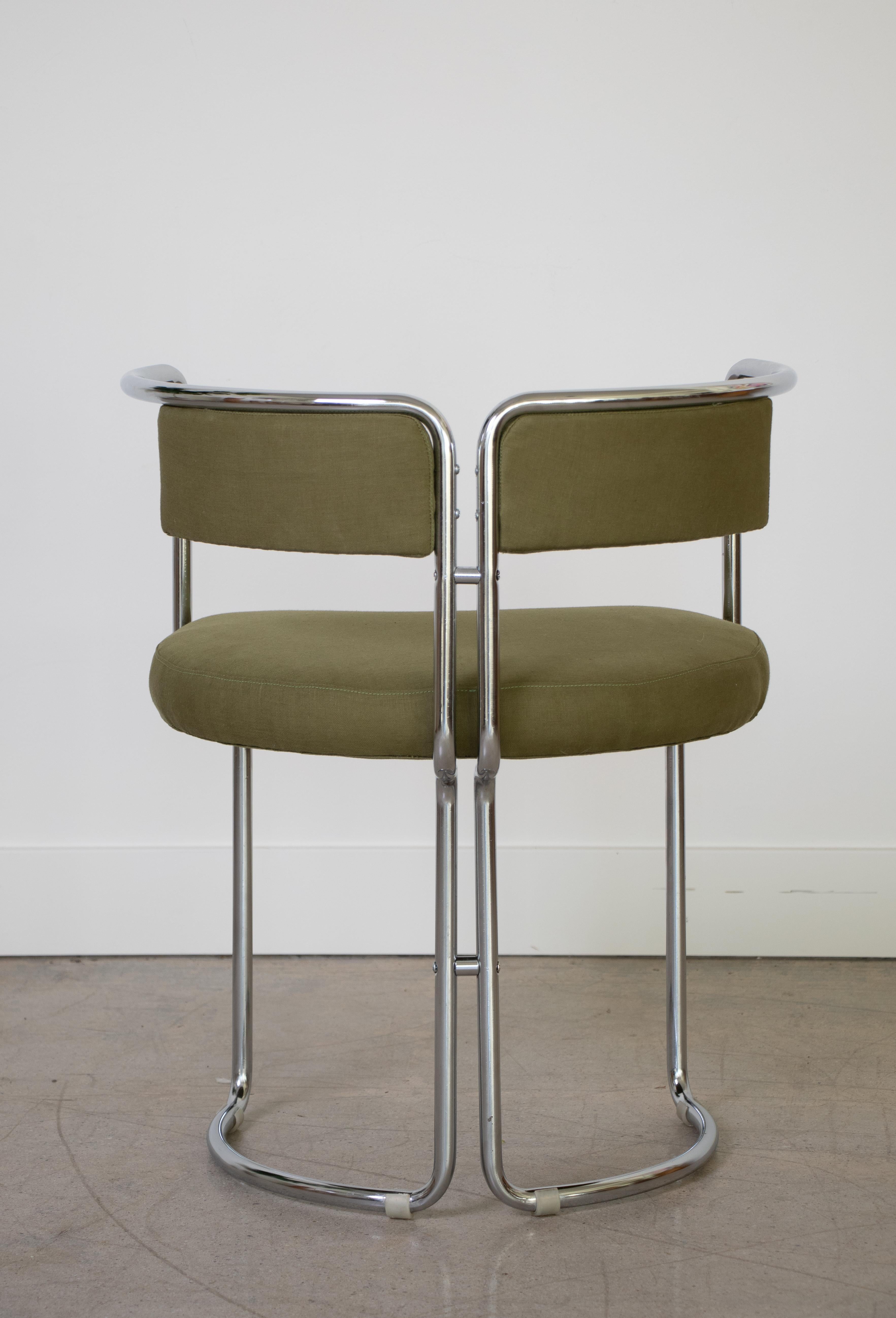 Mid-Century Modern Set of Italian Chrome Dining Chairs