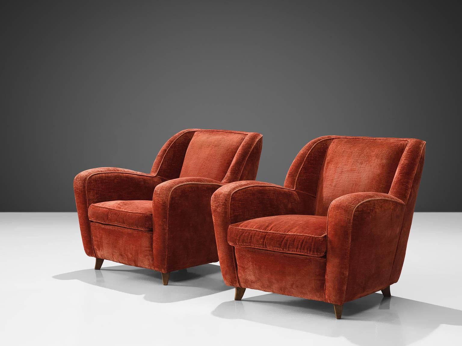 Mid-Century Modern Set of Italian Club Chairs, circa 1950