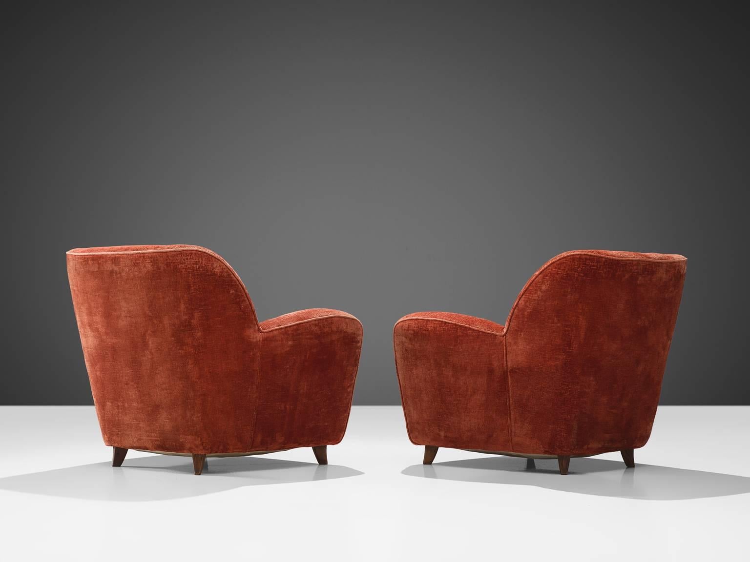 Set of Italian Club Chairs, circa 1950 In Good Condition In Waalwijk, NL
