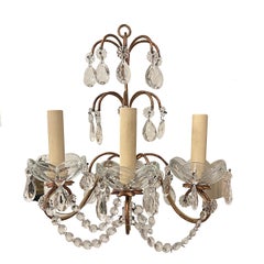 Set of 8 Italian Crystal Sconces, Sold Per Pair