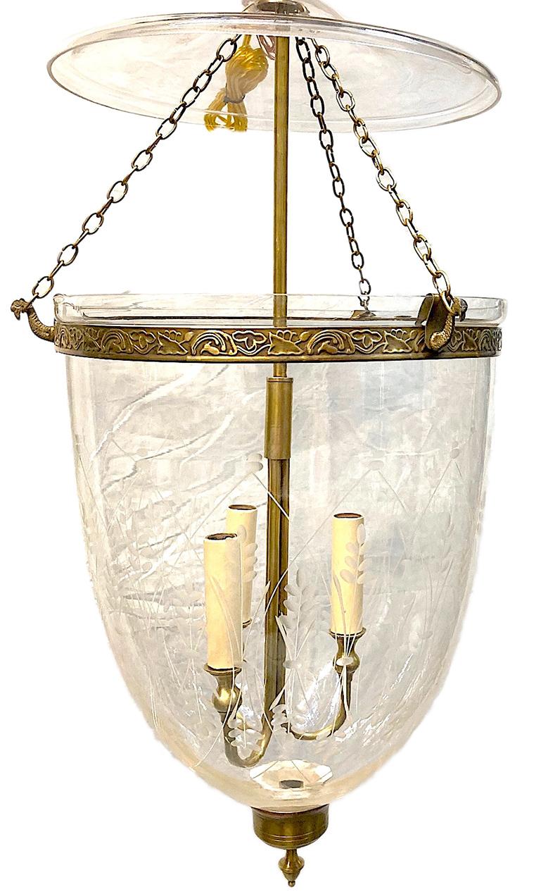 Set of Italian Etched Lanterns In Good Condition For Sale In New York, NY