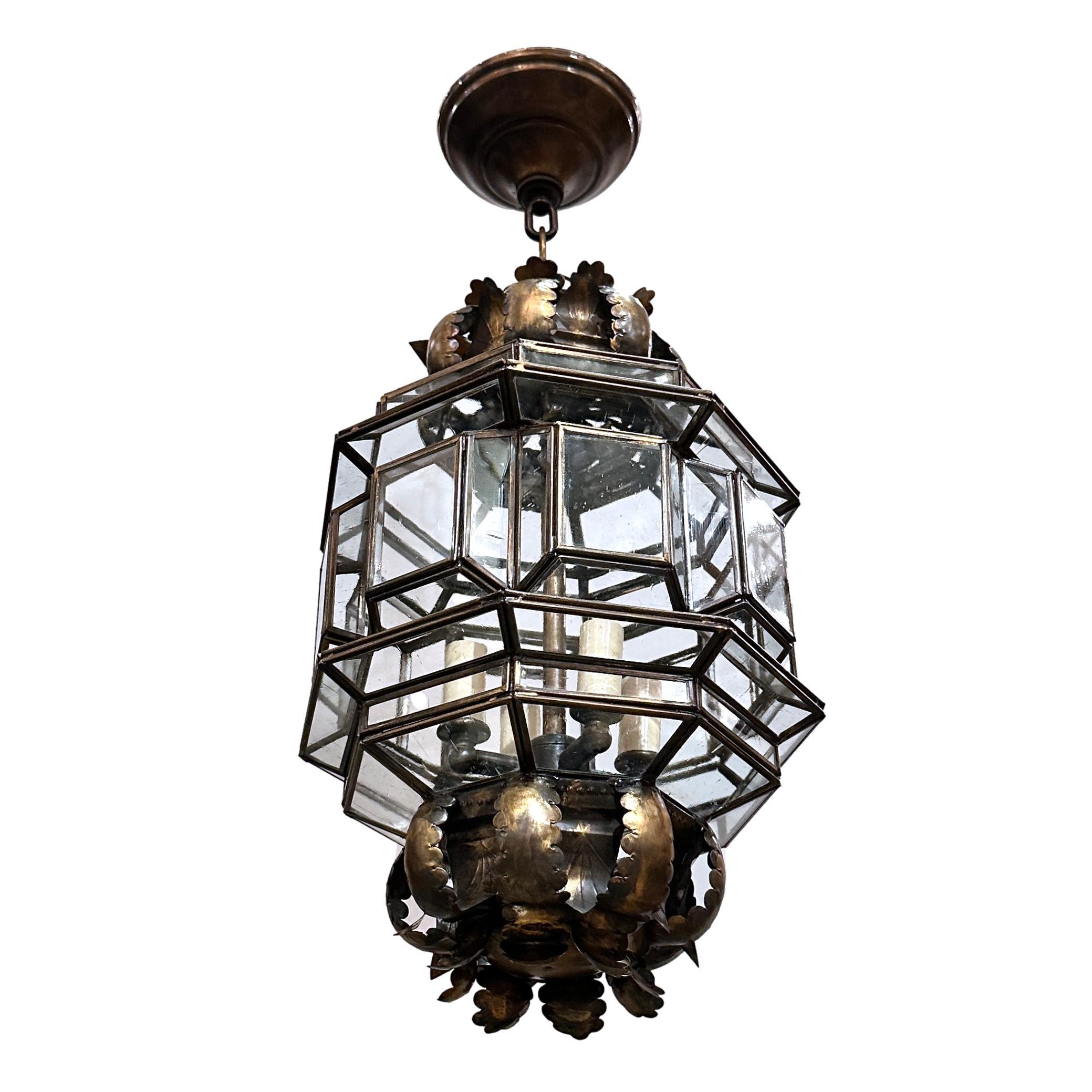 Set of 4 Italian circa 1960's lanterns with patinated gilt finish. Sold individually.

Measurements:
Height of body: 18