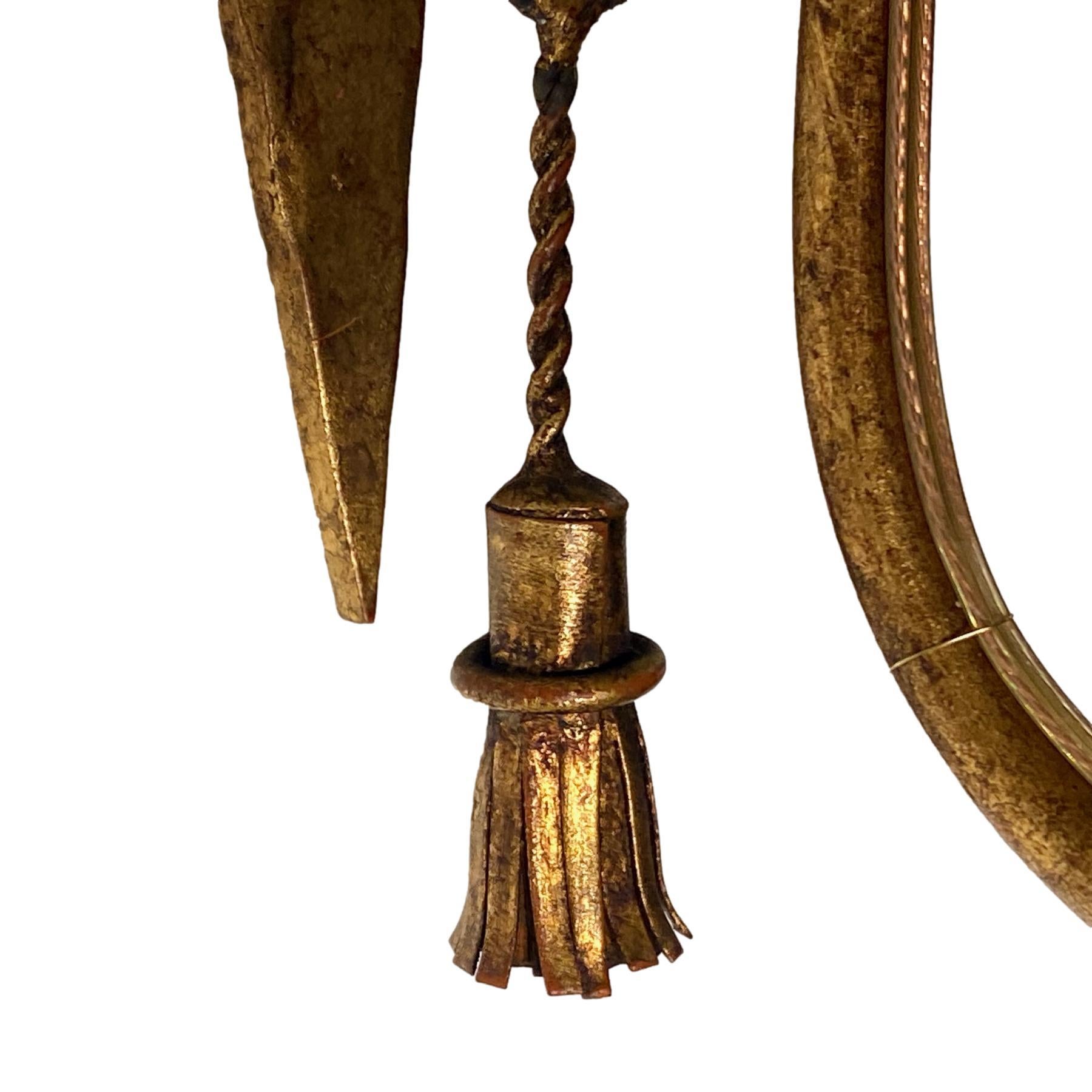 Mid-20th Century Set of Italian Gilt Metal Sconces, Sold Per Pair For Sale