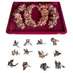Set of Italian Gilt Silver Floral Table Ornaments
