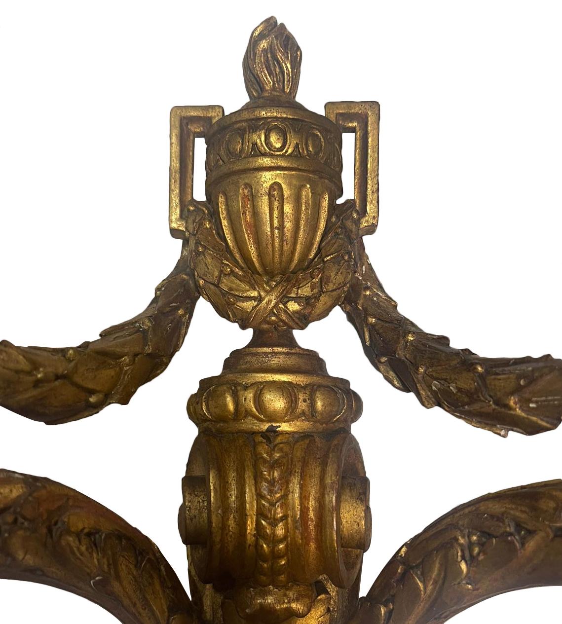 Set of Italian Gilt Wood Sconces, Sold Per Pair For Sale 1