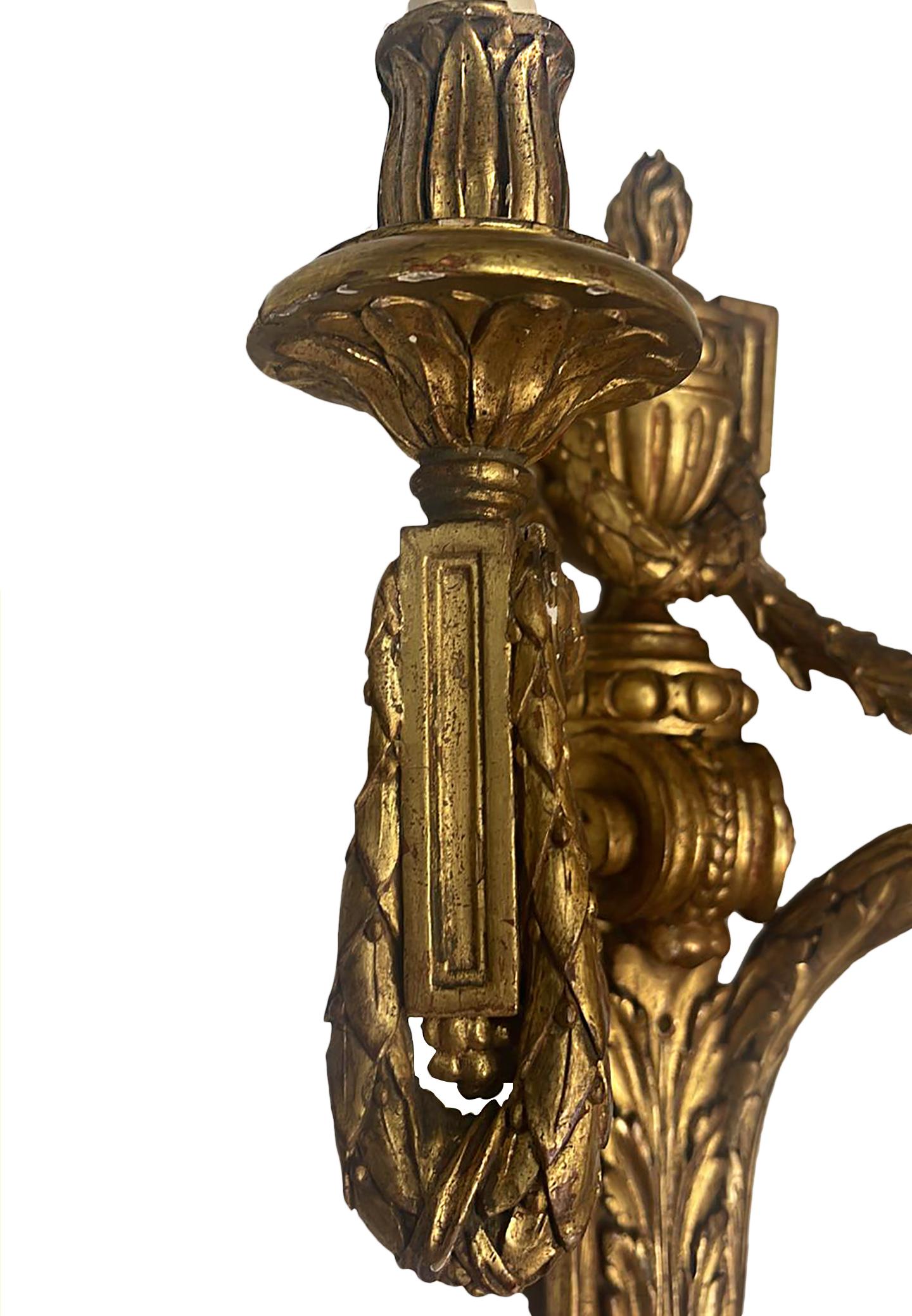 Set of Italian Gilt Wood Sconces, Sold Per Pair For Sale 2