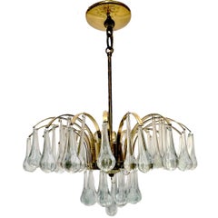 Set of Italian Glass Drop Light Fixtures, Sold Individually