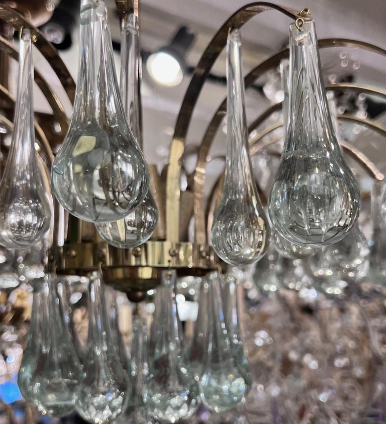 Set of Italian Glass Drop Light Fixtures, Sold Individually For Sale at