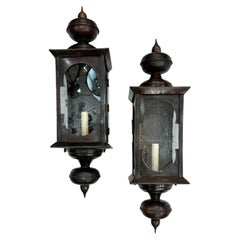 Set of Italian Lantern Sconces, Sold per Pair