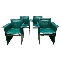 Set Of Italian Modern Leather Solaria Chairs By Arrben