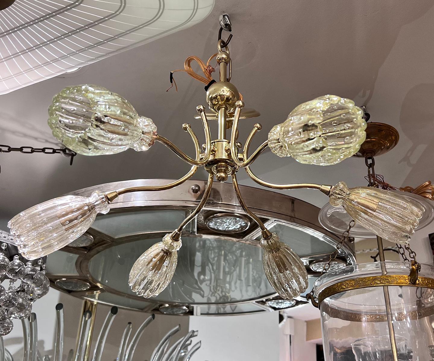 Bronze Set of Italian Moderne Chandeliers, Sold Individually For Sale