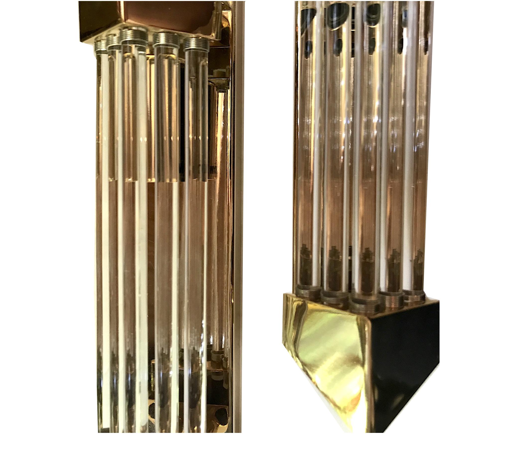 Gilt Set of Italian Moderne Sconces, Sold in Pairs For Sale
