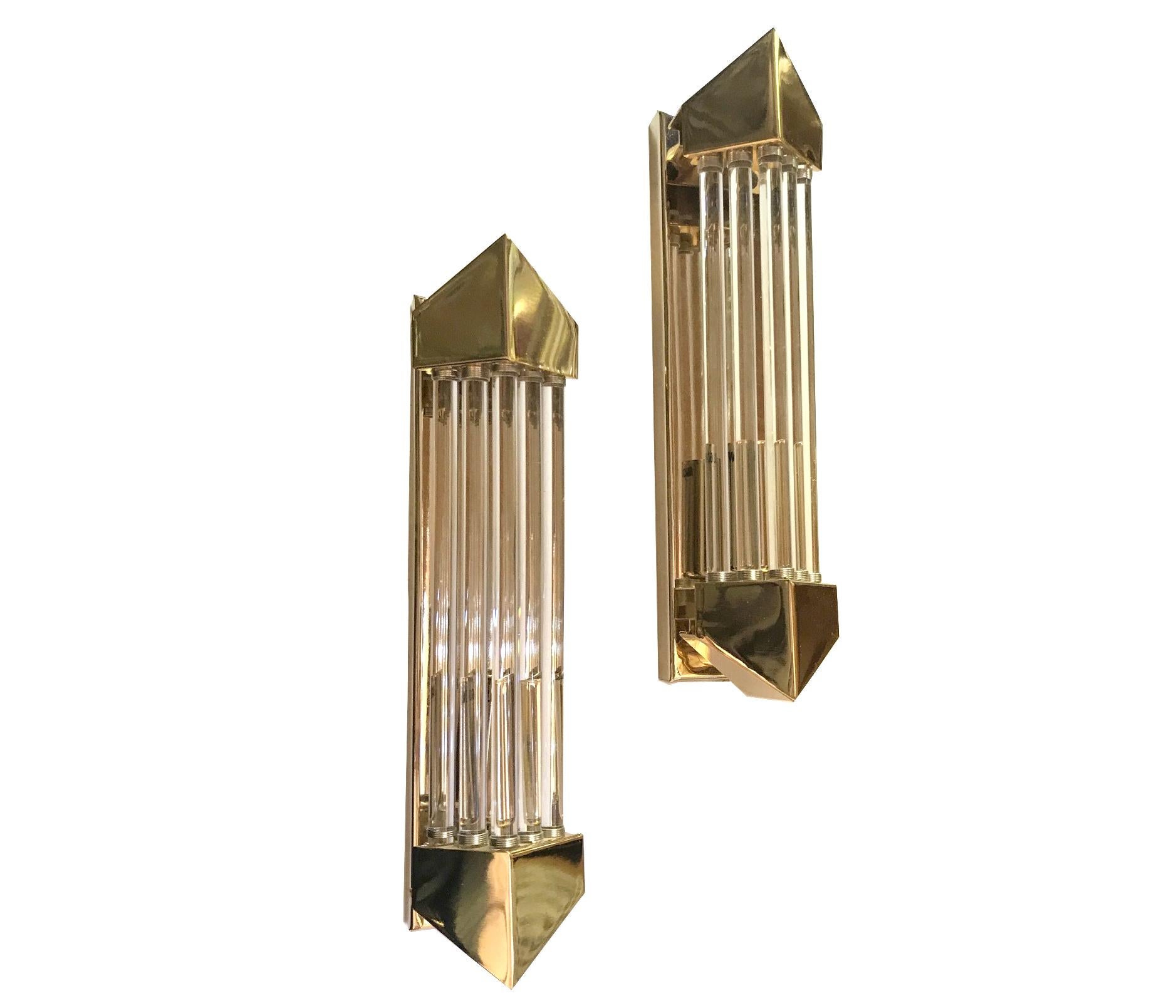 Set of Italian Moderne Sconces, Sold in Pairs In Good Condition For Sale In New York, NY
