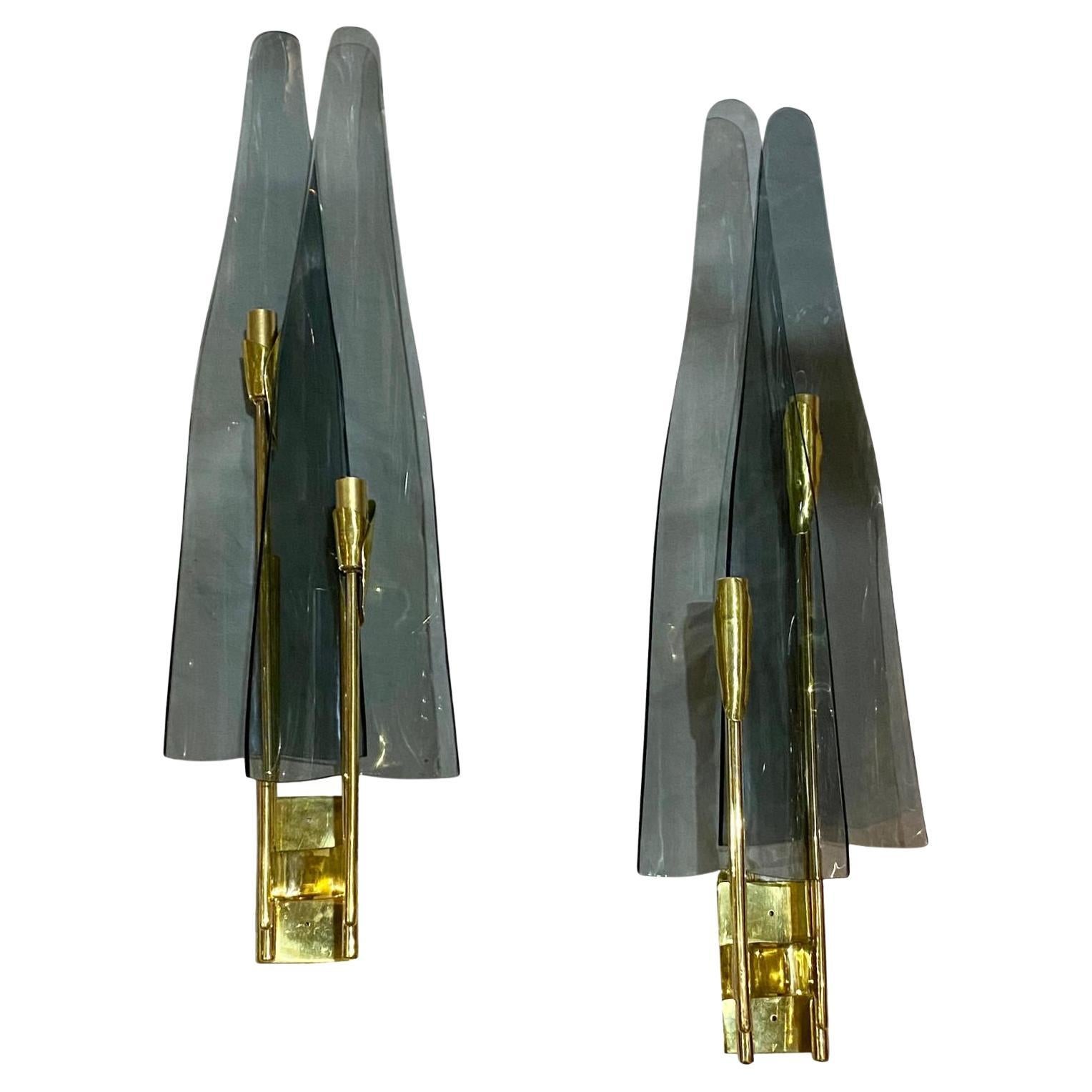 Set of Italian Moderne Sconces, Sold Per Pair For Sale