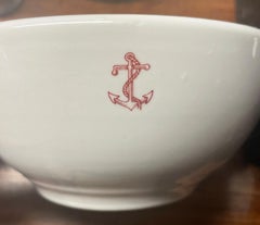 Set of Six Italian Navy Pasta Bowls