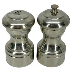 Used Set of Italian Polished Pewter Salt & Pepper Shakers
