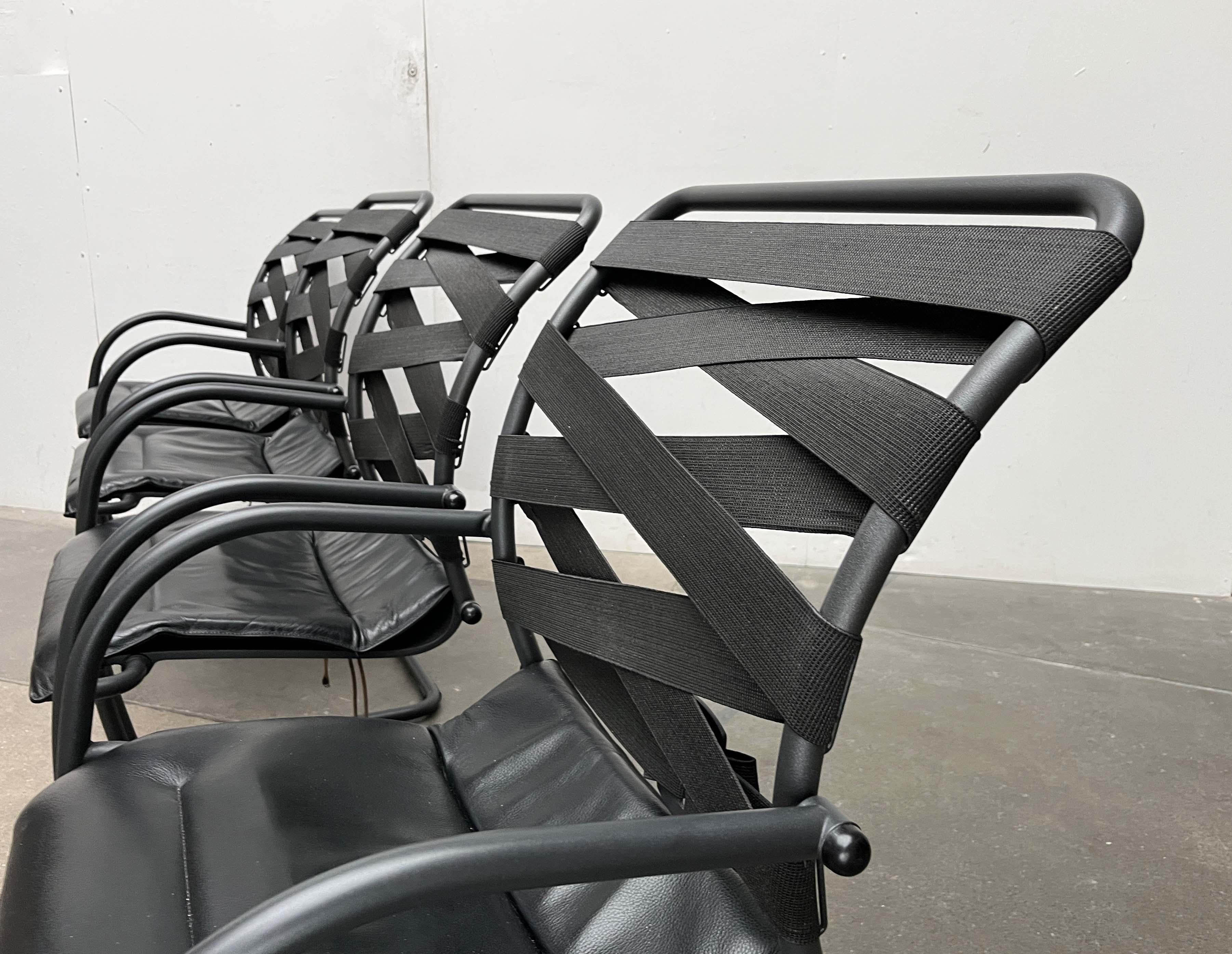 Set of Italian Postmodern Cantilevered Canasta Armchairs from Heron Parigi 1980s In Good Condition For Sale In Hamburg, DE