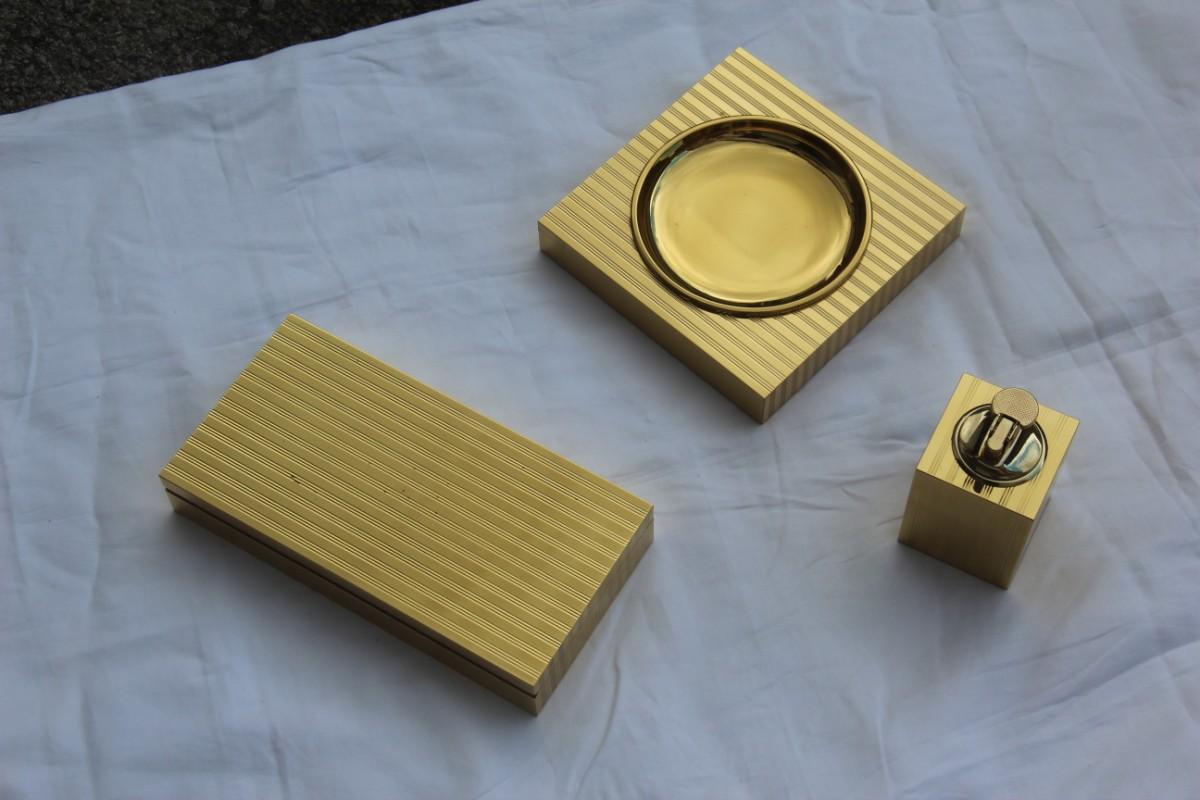 Set of Italian Smoke from 1970 in 24-Karat Gold-Plated Metal 4