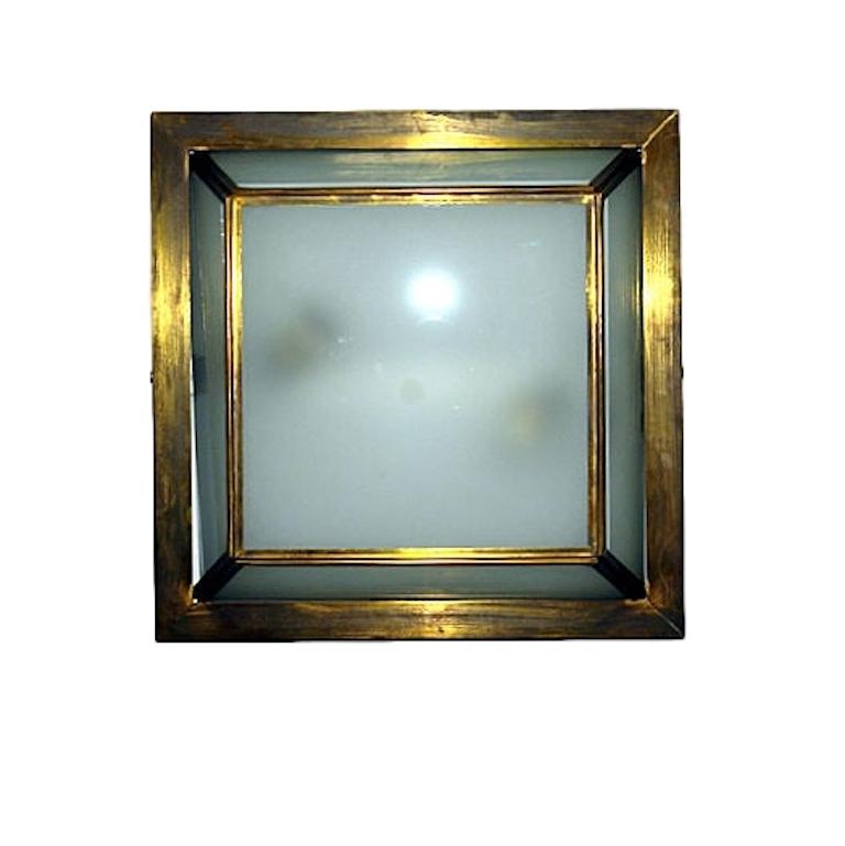 Set of Italian Square Flushmounted Lights, Sold Individually In Good Condition For Sale In New York, NY