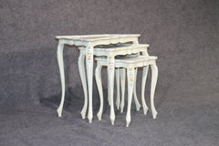 Set of Italian Venetian Paint Decorated Nesting Tables, circa 1940