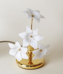 Italian Murano Glass Table Lamps, Gold Plate, 1980s Hollywood Regency