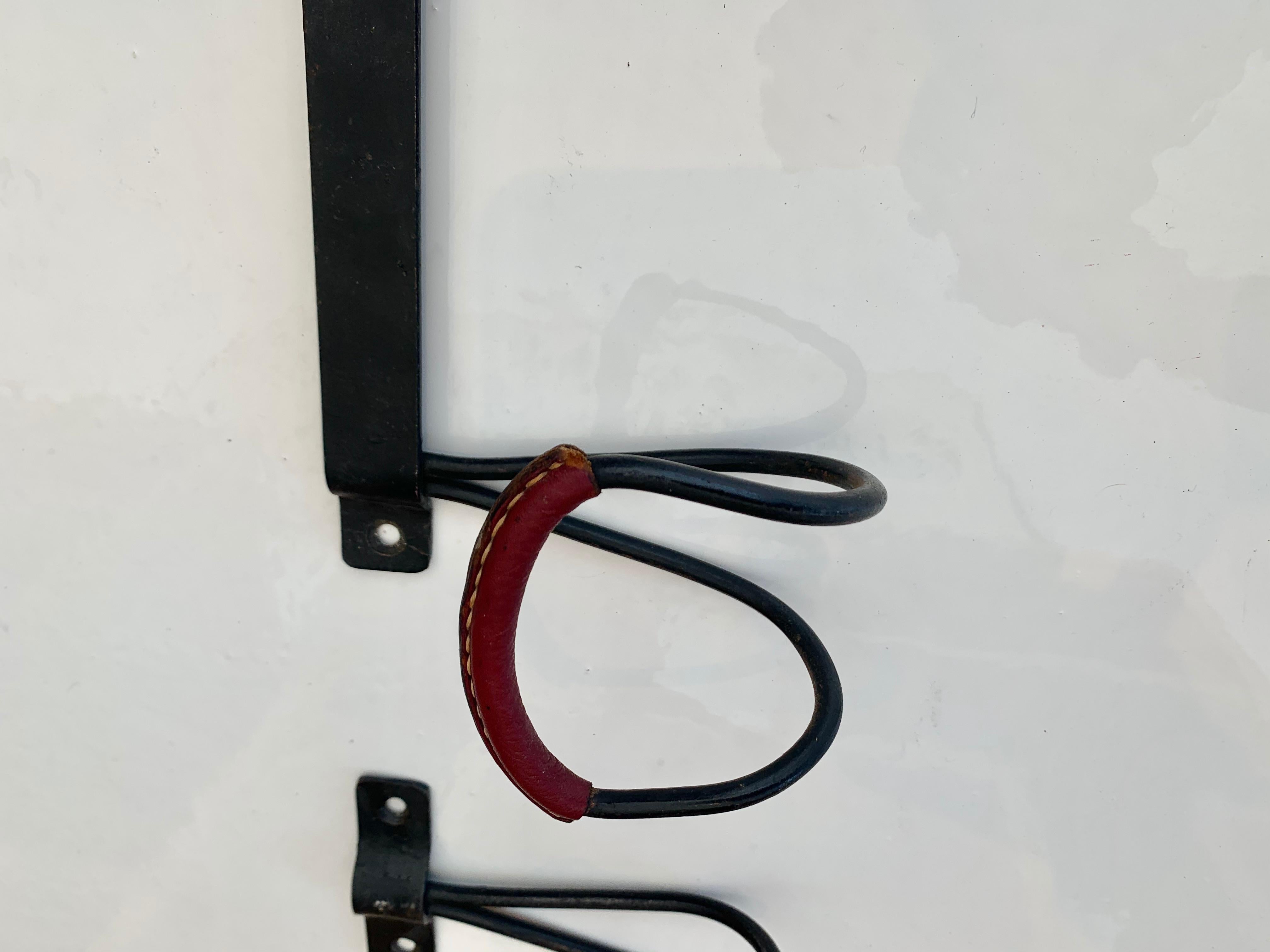 Set of Jacques Adnet Leather Hooks 3