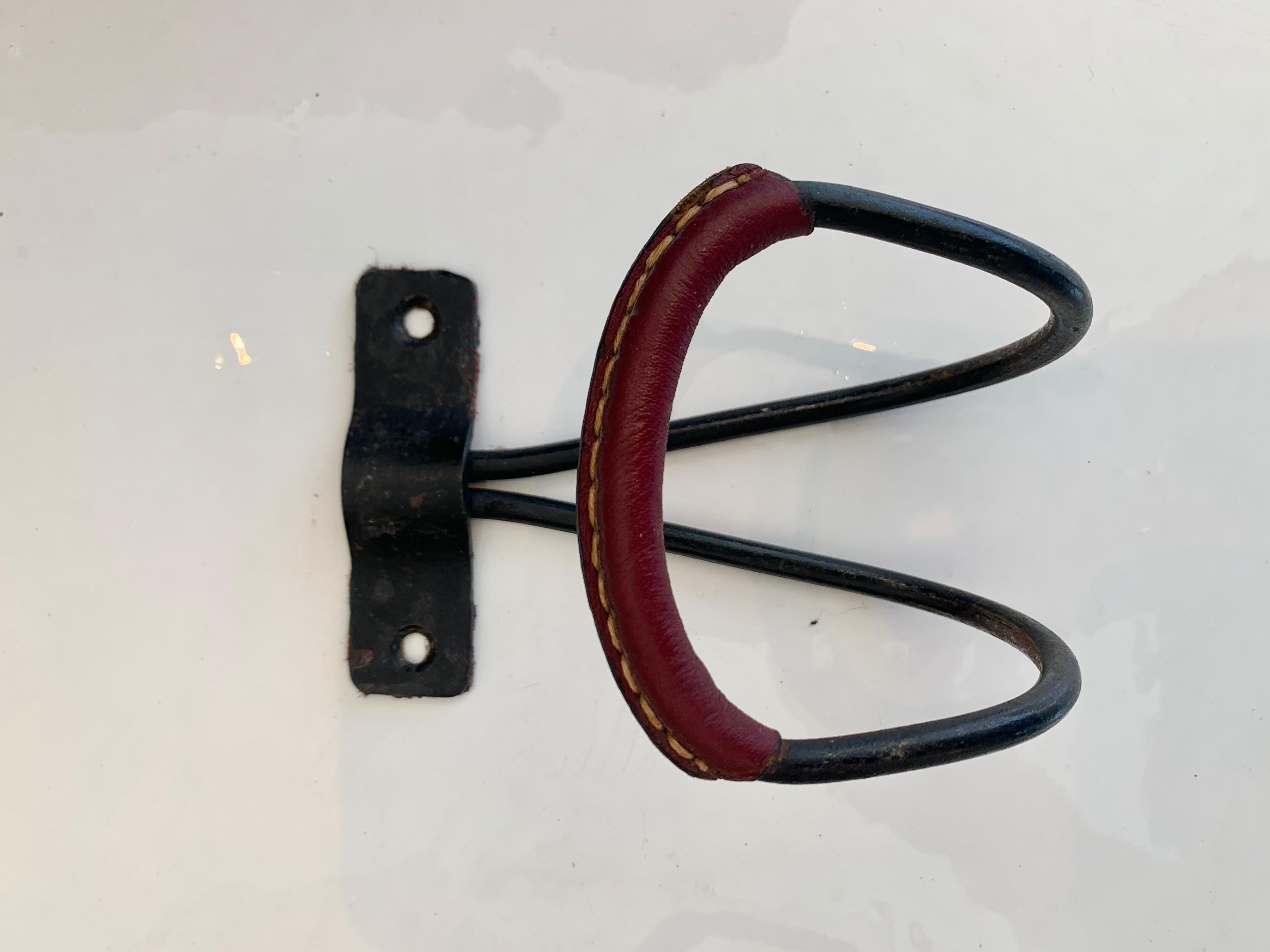 Set of Jacques Adnet Leather Hooks 4