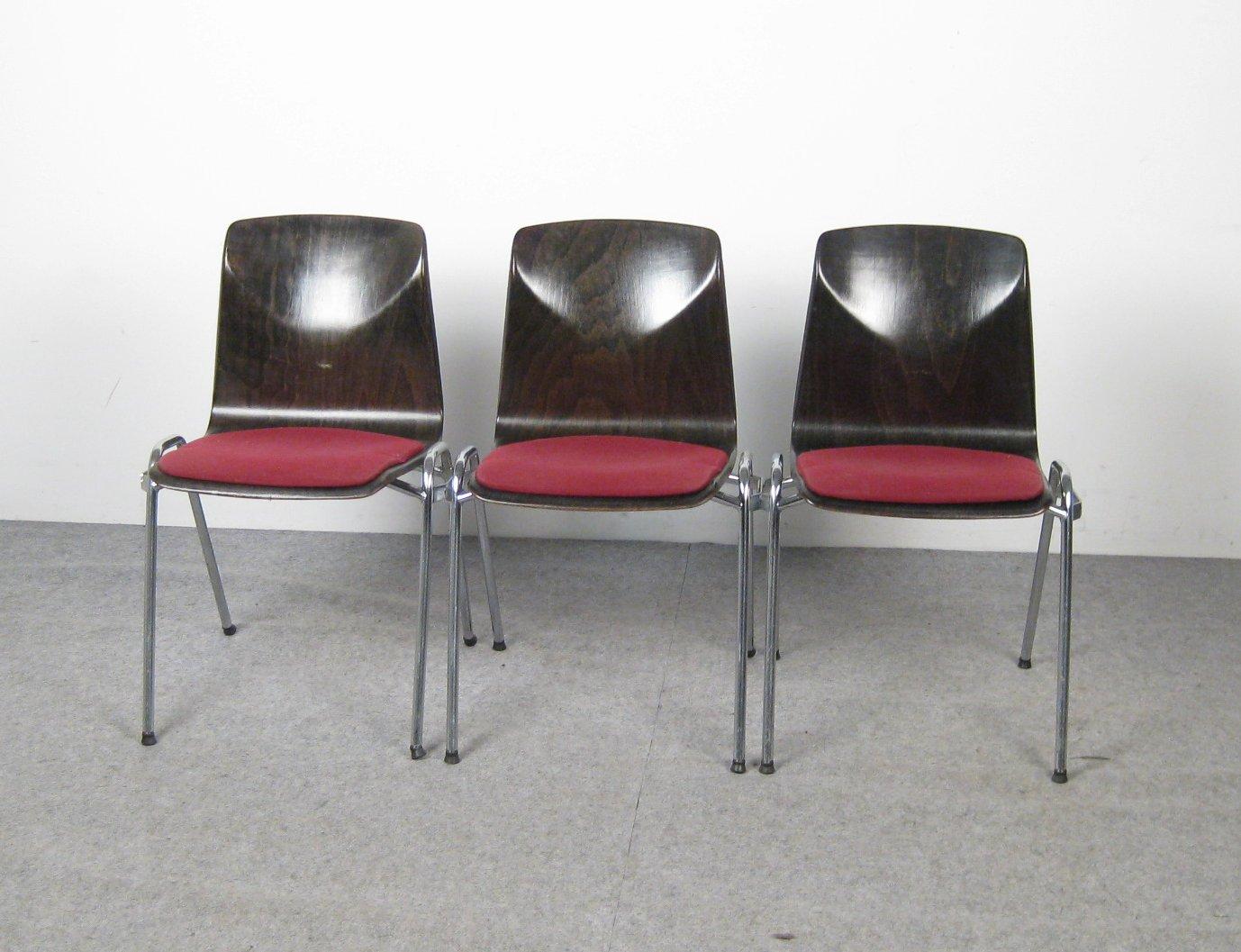 Scandinavian Modern Mid Century Set of Jahre von Thur-Op Set Pagwood Chairs, 1970s