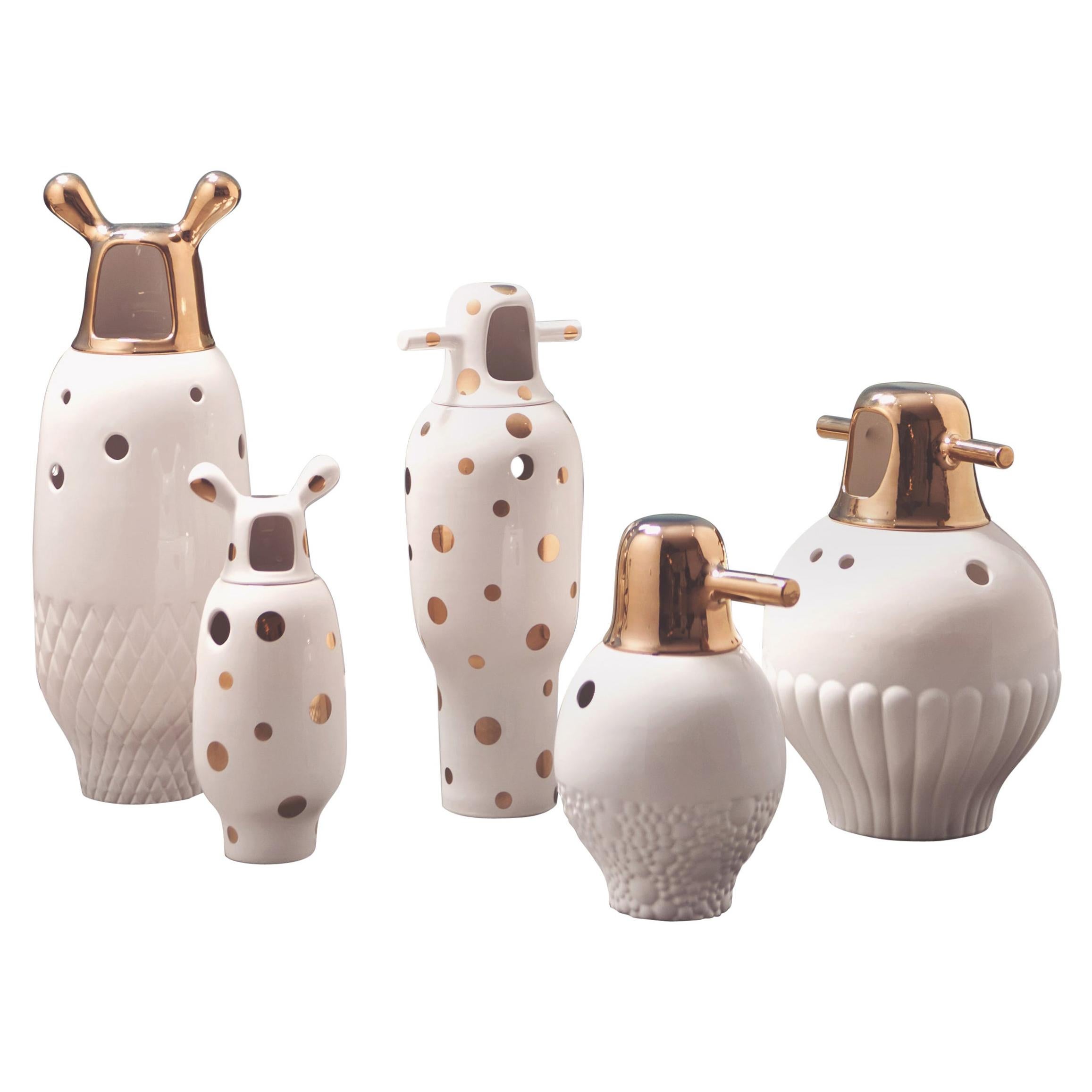 Set of Jaime Hayon Glazed Stoneware 'Showtime 10' Vases for BD