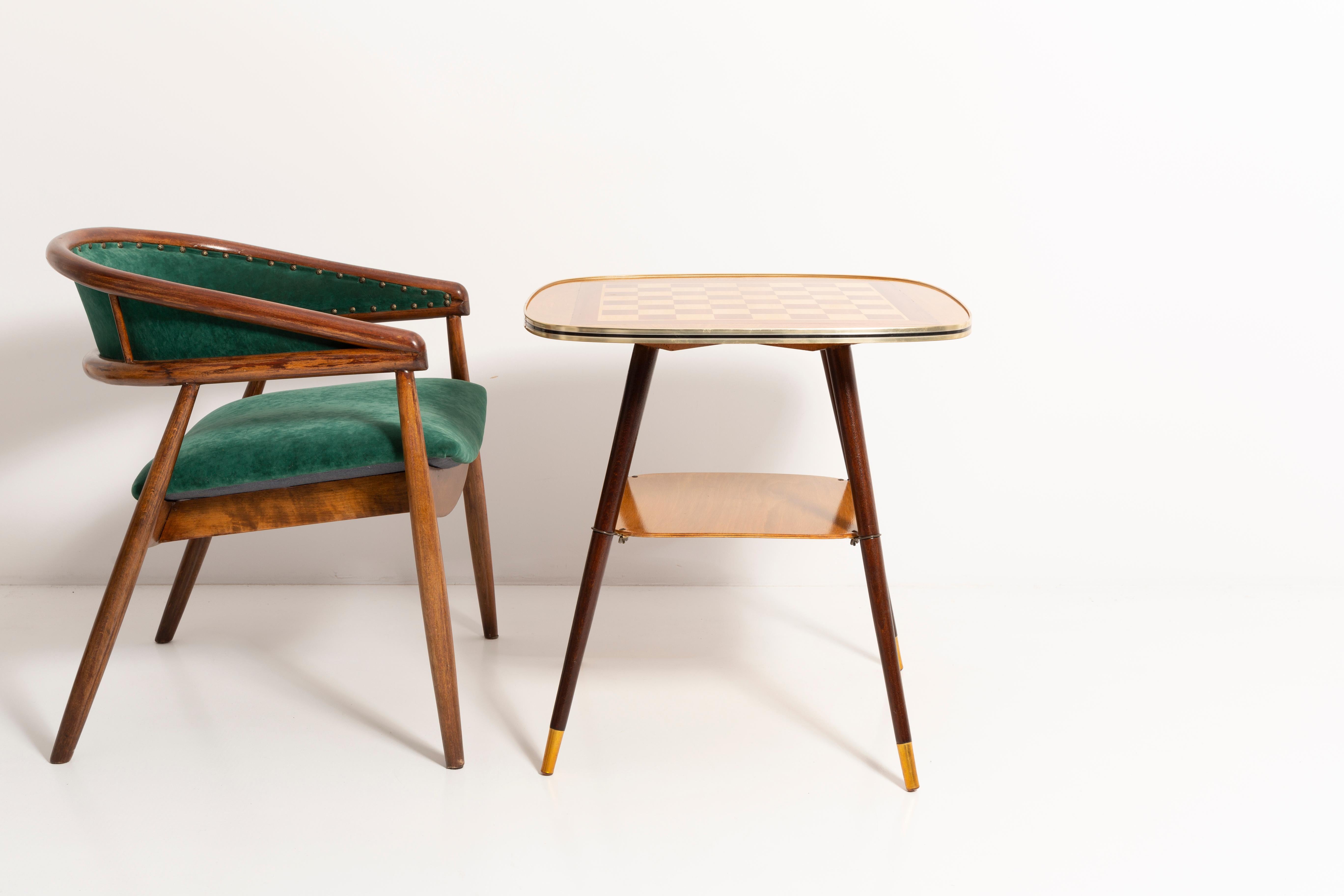 Ensemble de fauteuils et table en hêtre courbé James Mont, velours vert foncé, années 1960 en vente 5