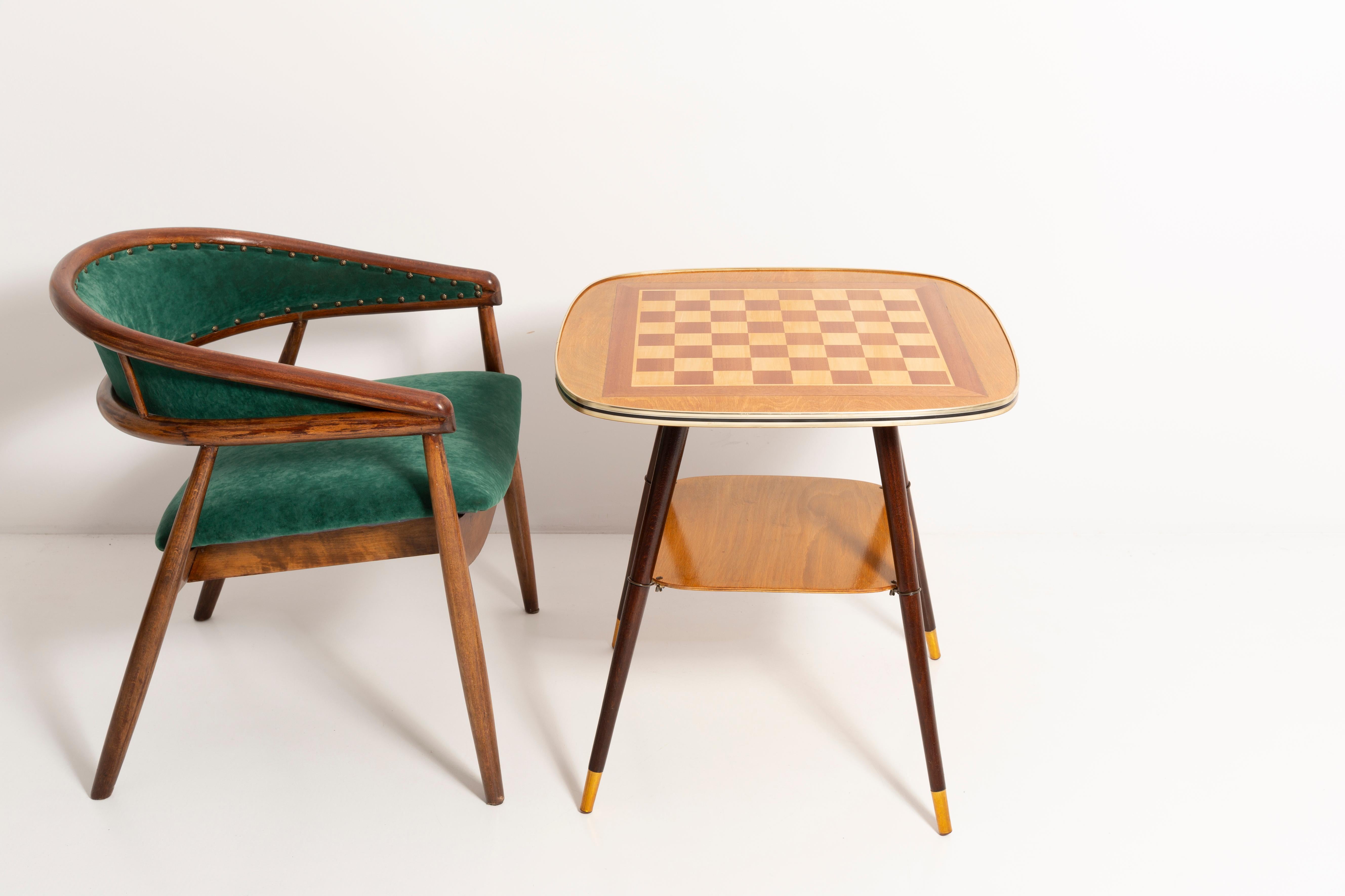 Ensemble de fauteuils et table en hêtre courbé James Mont, velours vert foncé, années 1960 en vente 7