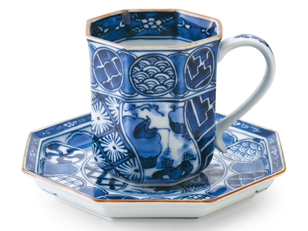 Meiji Set of Japanese Contemporary Imari Blue Porcelain Dessert Plates, 2