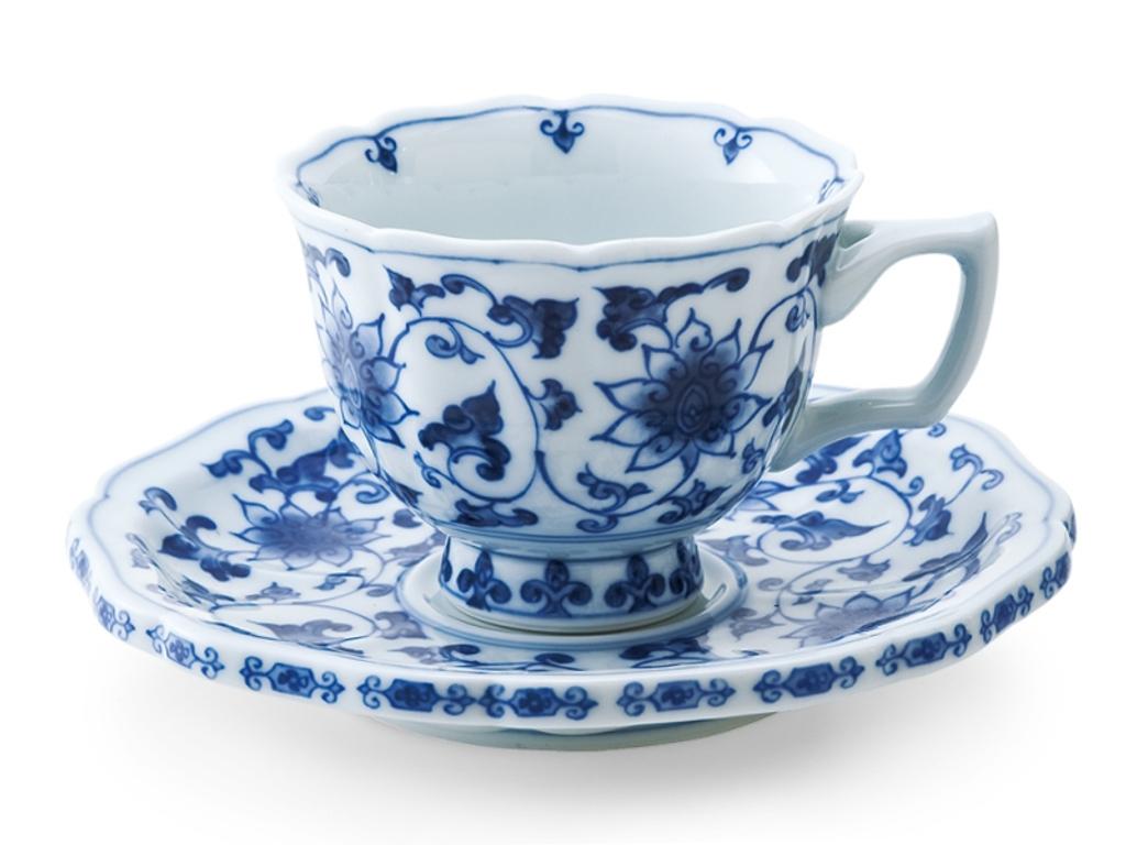 Set of Japanese Contemporary Imari Blue Porcelain Dessert Plates, 2 1