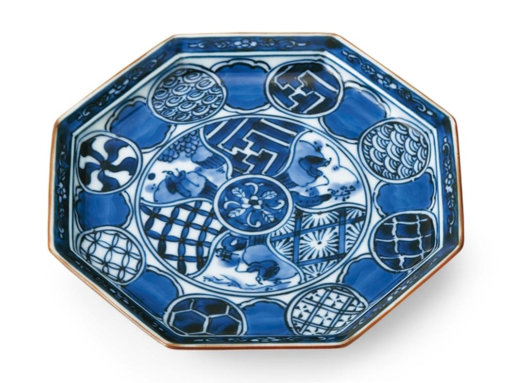 Satz japanischer Imari Porzellanteller Contemporary Blue (Handbemalt) im Angebot