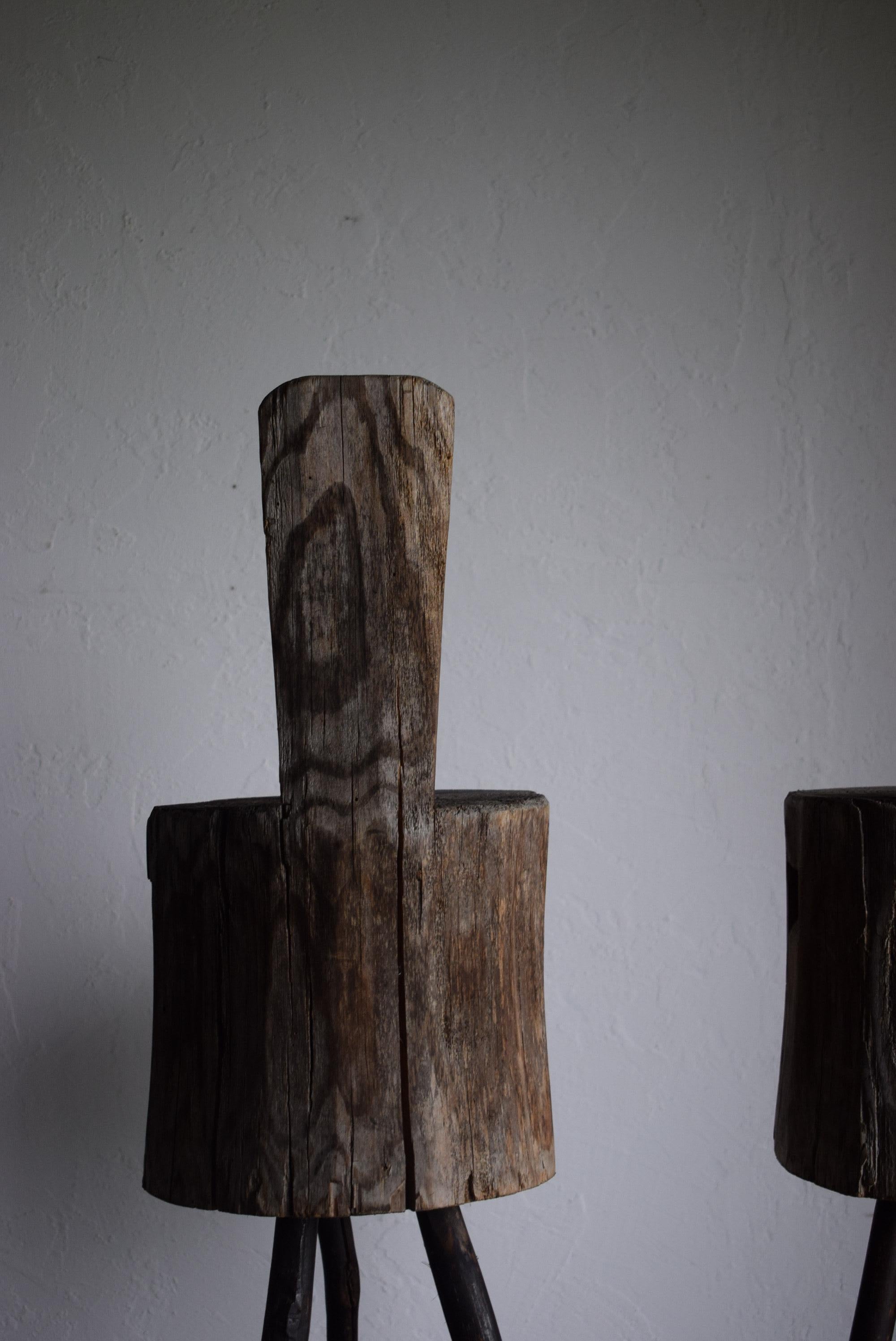 Set of Japanese primitive high stools / wabi-sabi stool / Flower stand 6