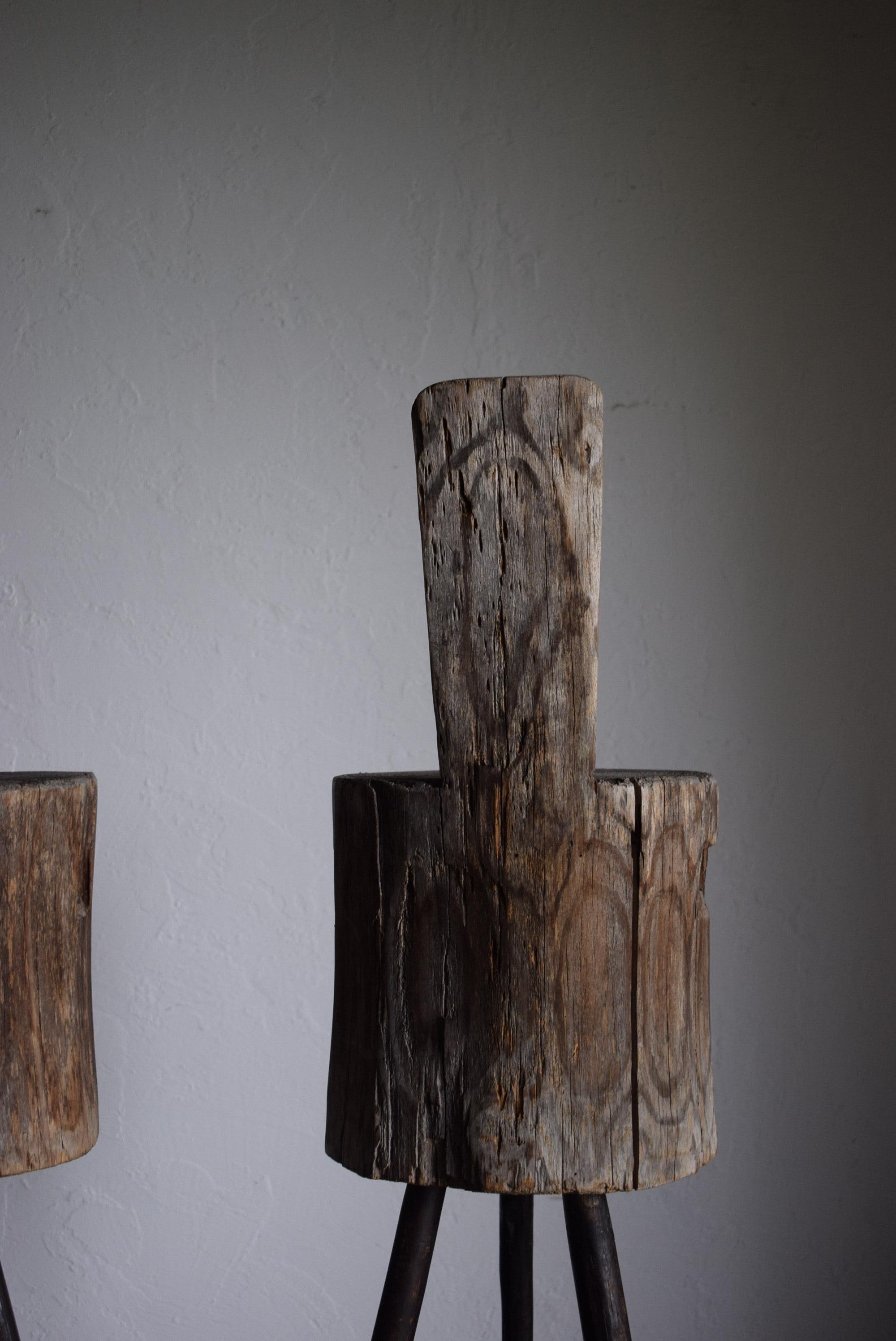 Set of Japanese primitive high stools / wabi-sabi stool / Flower stand 7