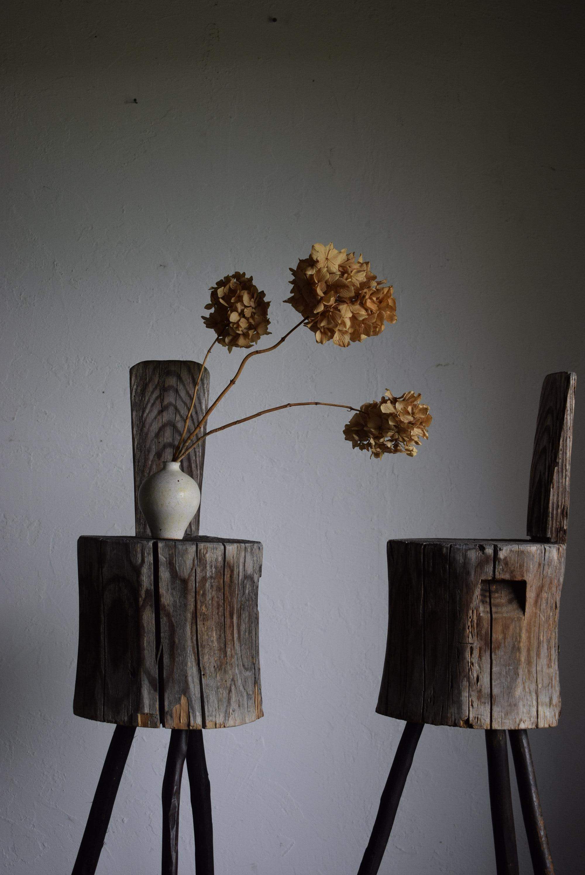 Primitive Set of Japanese primitive high stools / wabi-sabi stool / Flower stand For Sale