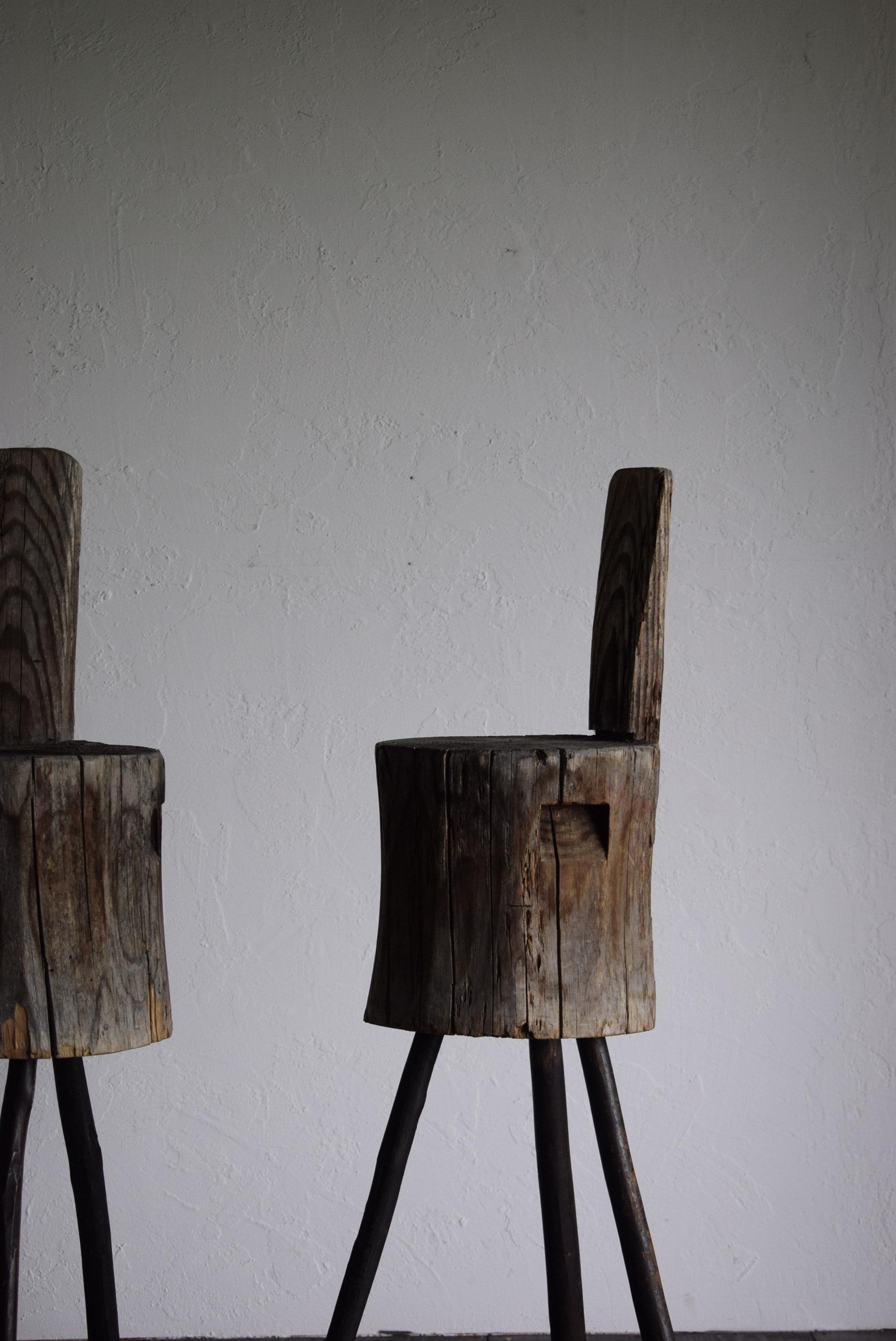 Set of Japanese primitive high stools / wabi-sabi stool / Flower stand For Sale 1