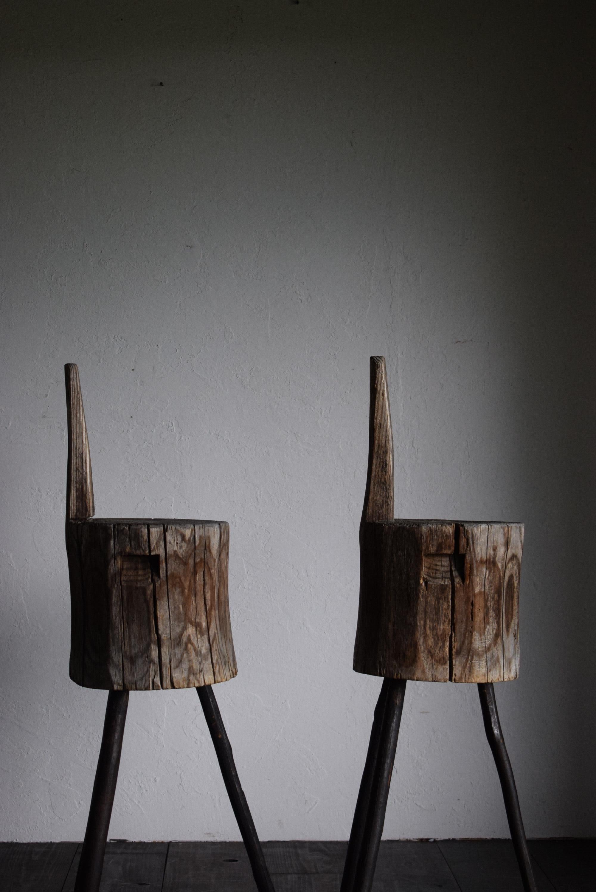 Set of Japanese primitive high stools / wabi-sabi stool / Flower stand 2