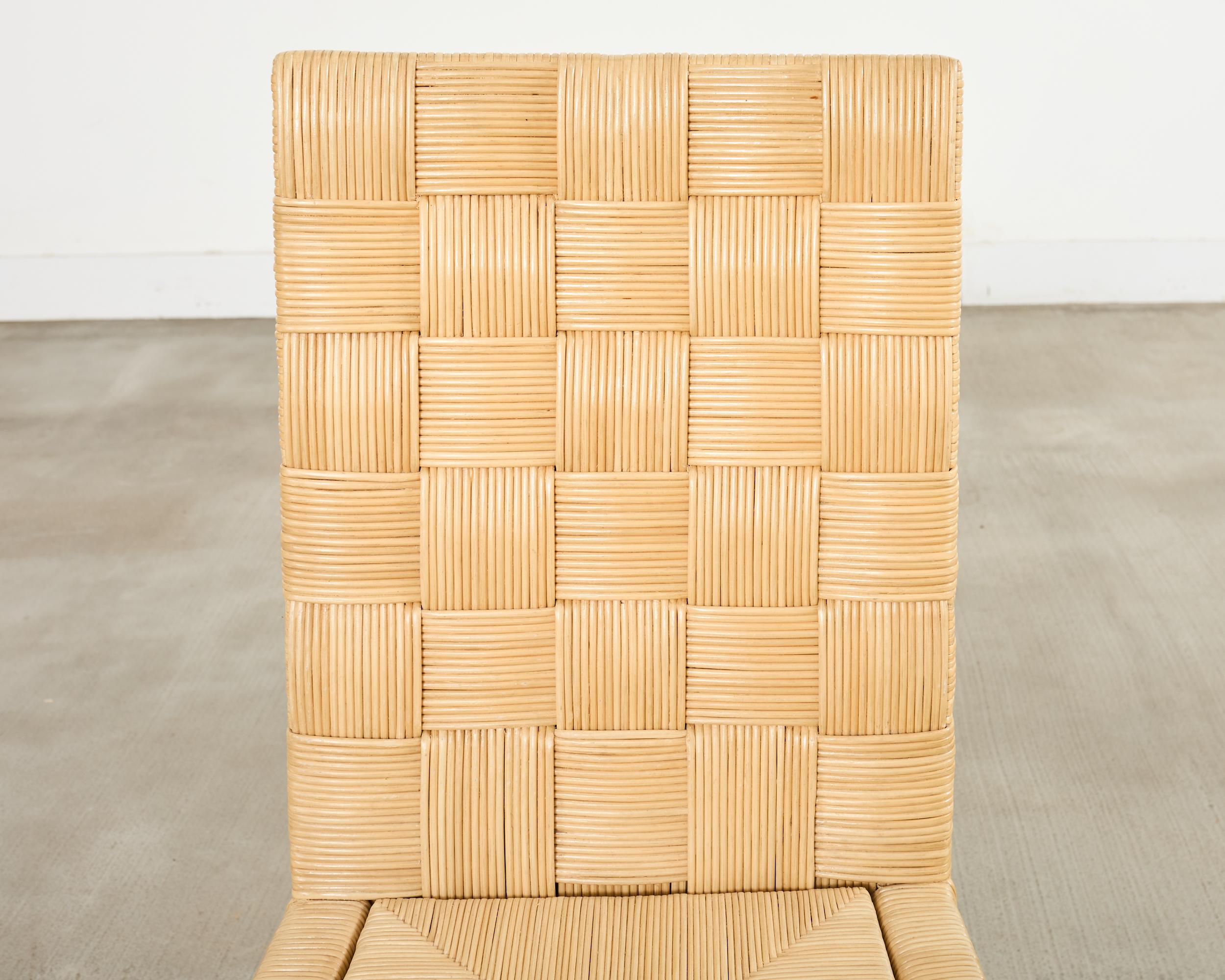 Set of John Hutton for Donghia Block Island Cane Dining Chairs For Sale 7