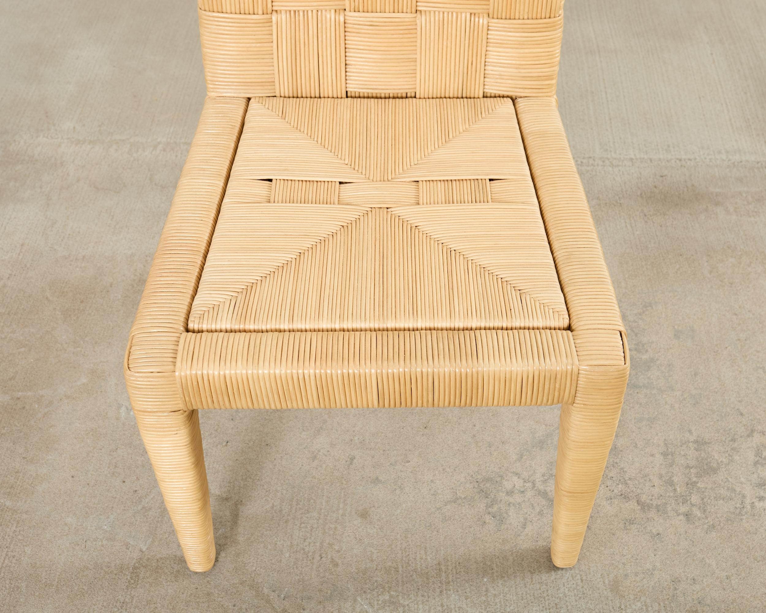 Set of John Hutton for Donghia Block Island Cane Dining Chairs For Sale 8