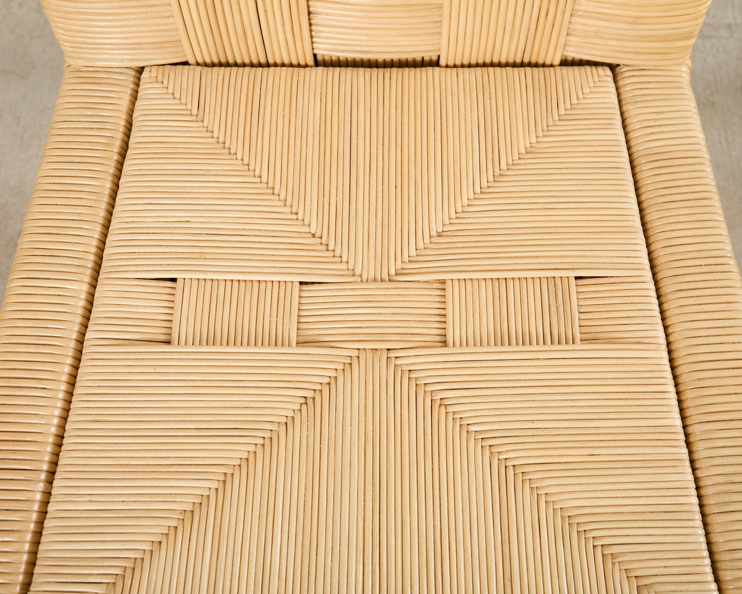 Set of John Hutton for Donghia Block Island Cane Dining Chairs For Sale 9