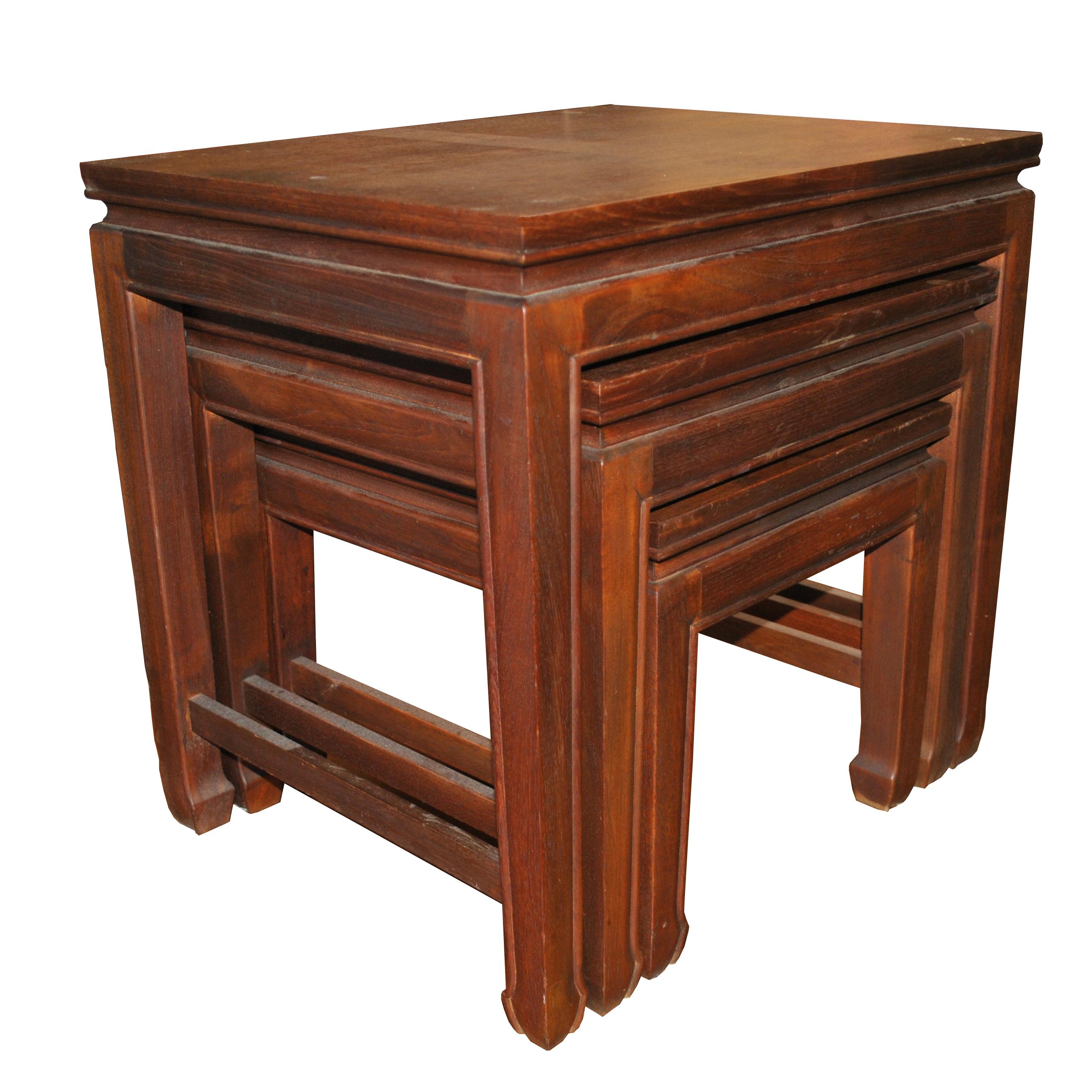 John’s Fine Furniture Factory

Set of Chin Hua Ming style nesting tables

Set of mahogany Ming style nesting tables by John's Fine Furniture of Taiwan.
 
Measures: 20