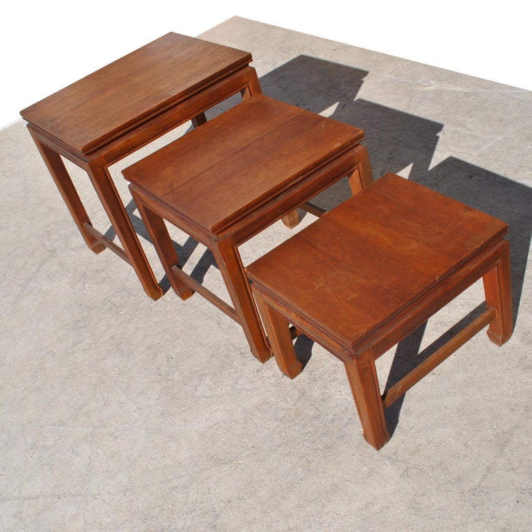 Set of Johns Fine Furniture Taiwan Ming Style Nesting Tables at 1stDibs