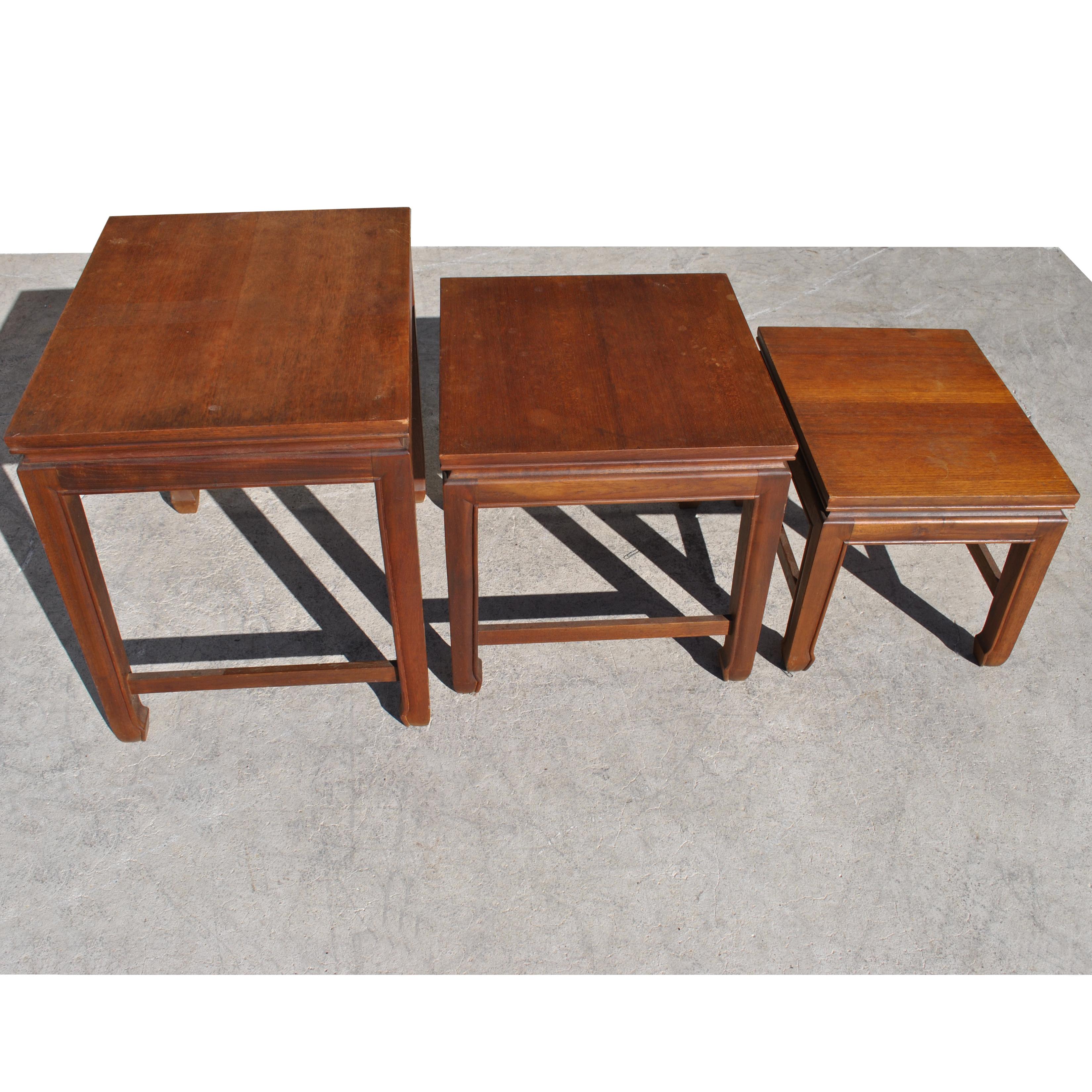 Taiwanese Set of Johns Fine Furniture Taiwan Ming Style Nesting Tables
