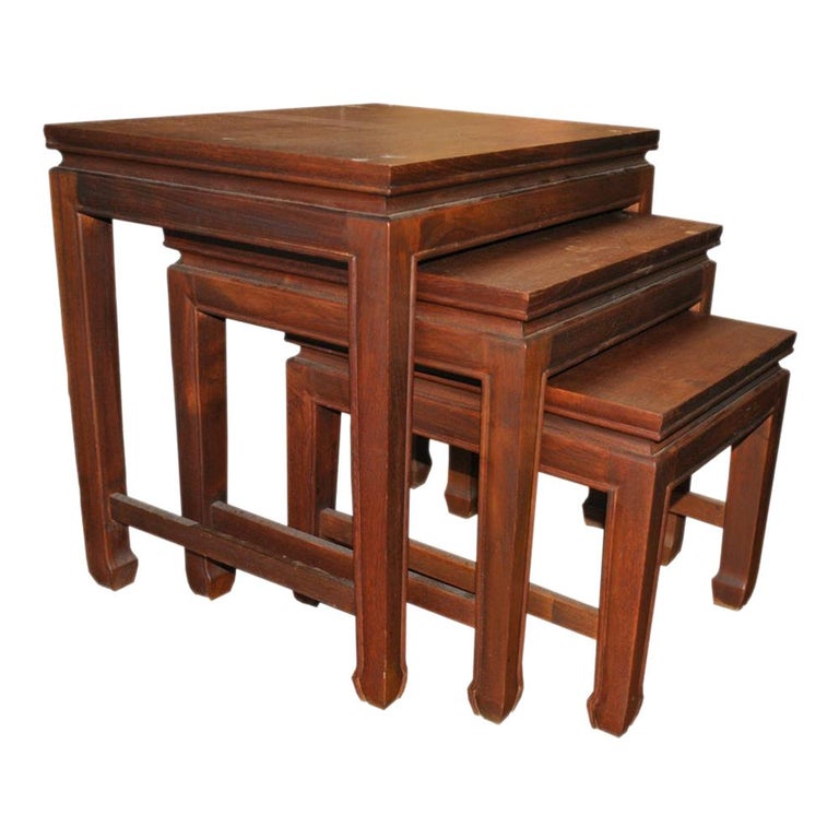 Set of Johns Fine Furniture Taiwan Ming Style Nesting Tables at 1stDibs