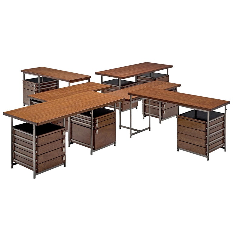Set of Jules Wabbes Foncolin Desks For Sale at 1stDibs