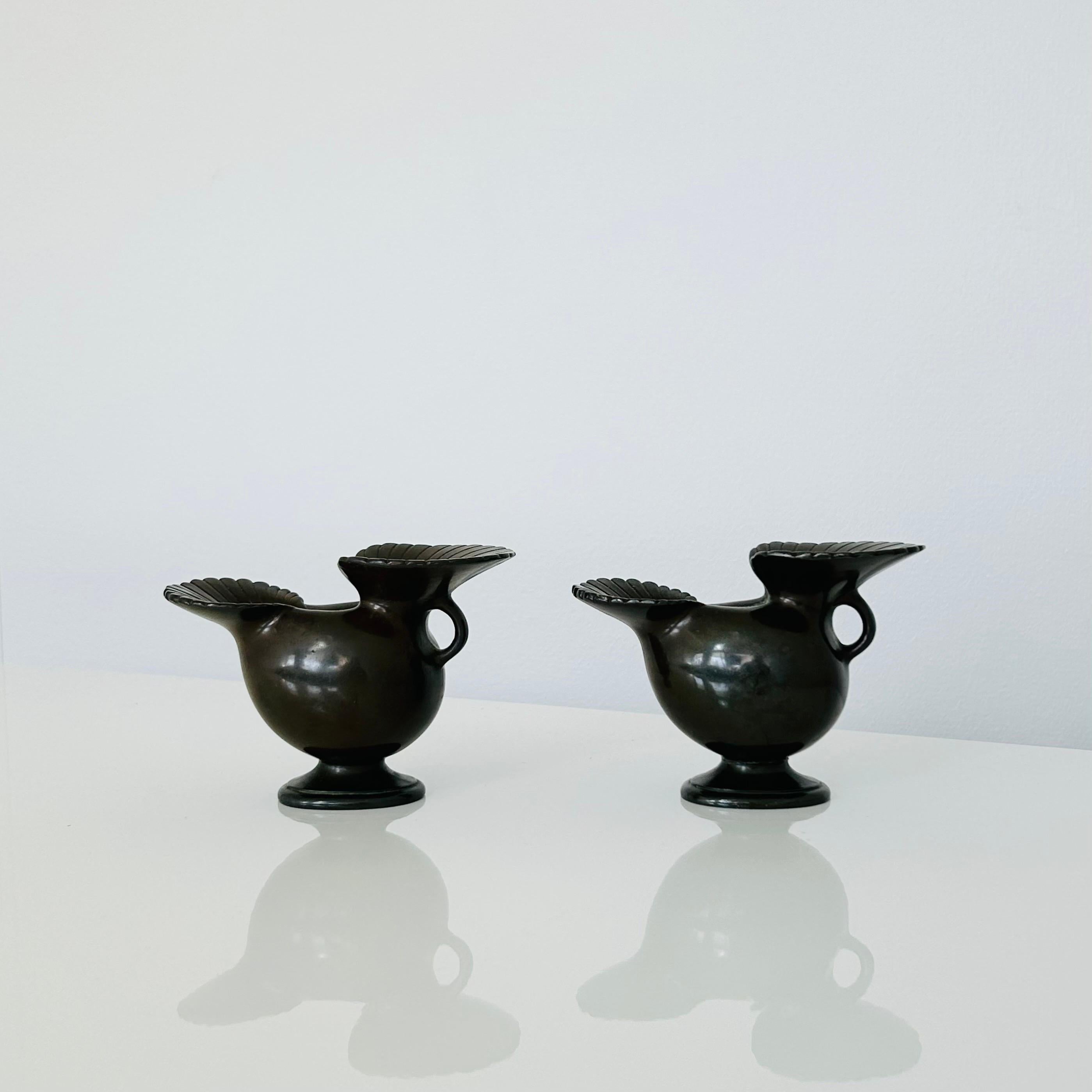 Set of Just Andersen Art Deco Vases, 1920s, Denmark In Good Condition For Sale In Værløse, DK