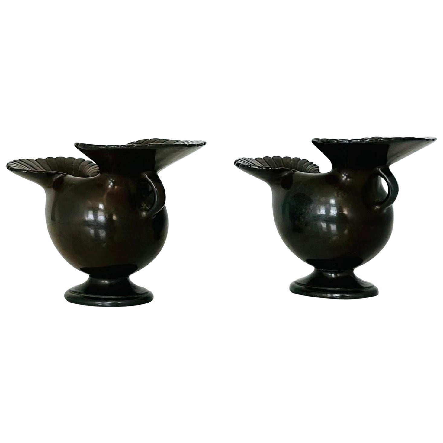 Set of Just Andersen Art Deco Vases, 1920s, Denmark