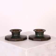 Set of Just Andersen bronze candle holders, 1930s, Denmark
